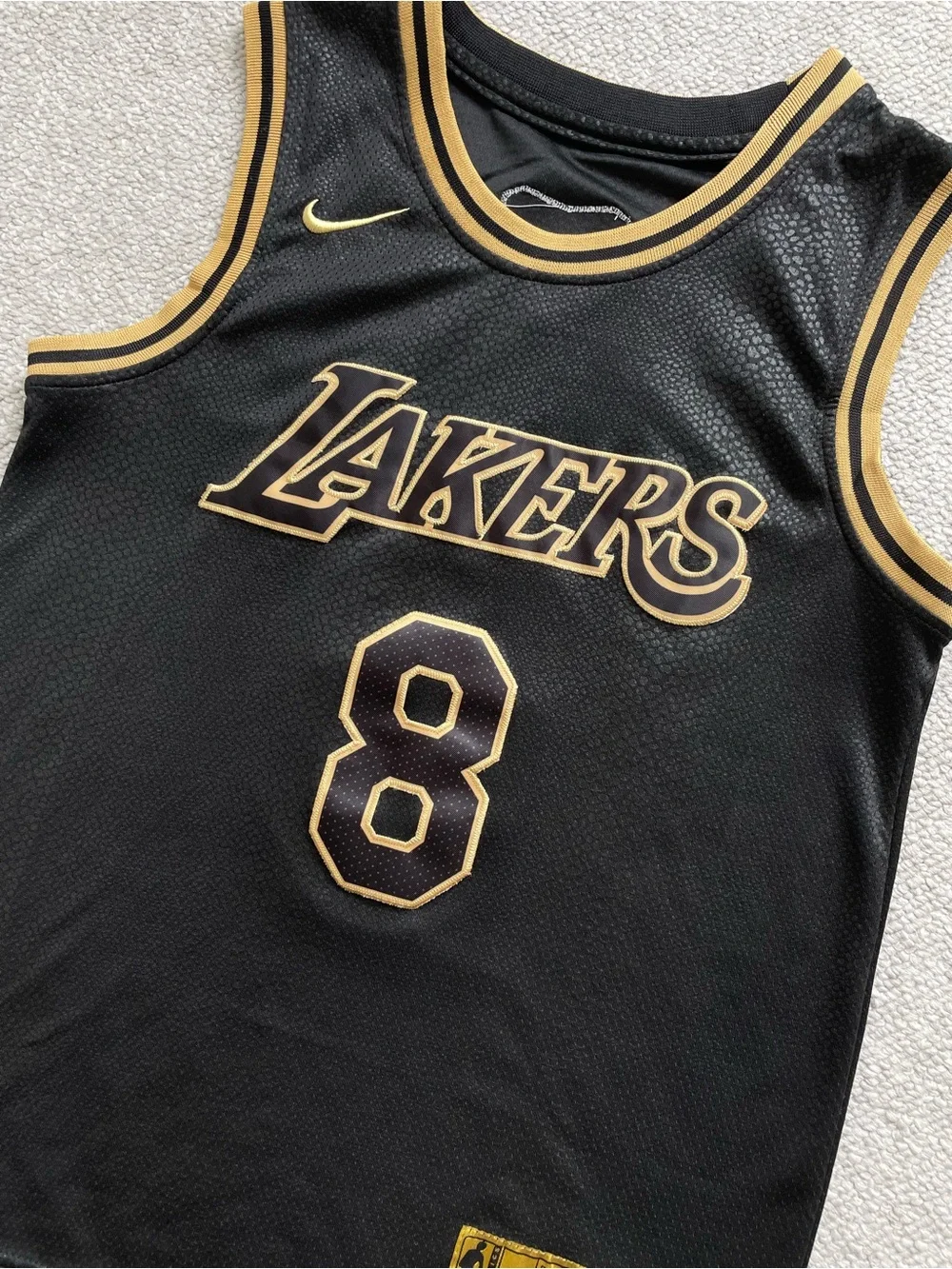 Nike Kobe Bryant LA Lakers Black Mamba Golden Edition Jersey, Size Large